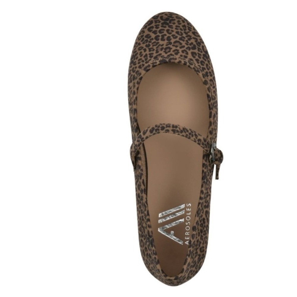 Aerosoles Baylee Leopard Mary Jane Flats 12W Wide Comfort - Picture 5 of 8